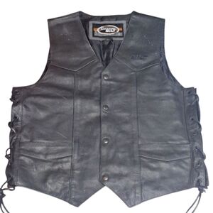 BILT Vintage Men's Motocycle Black Leather Vest